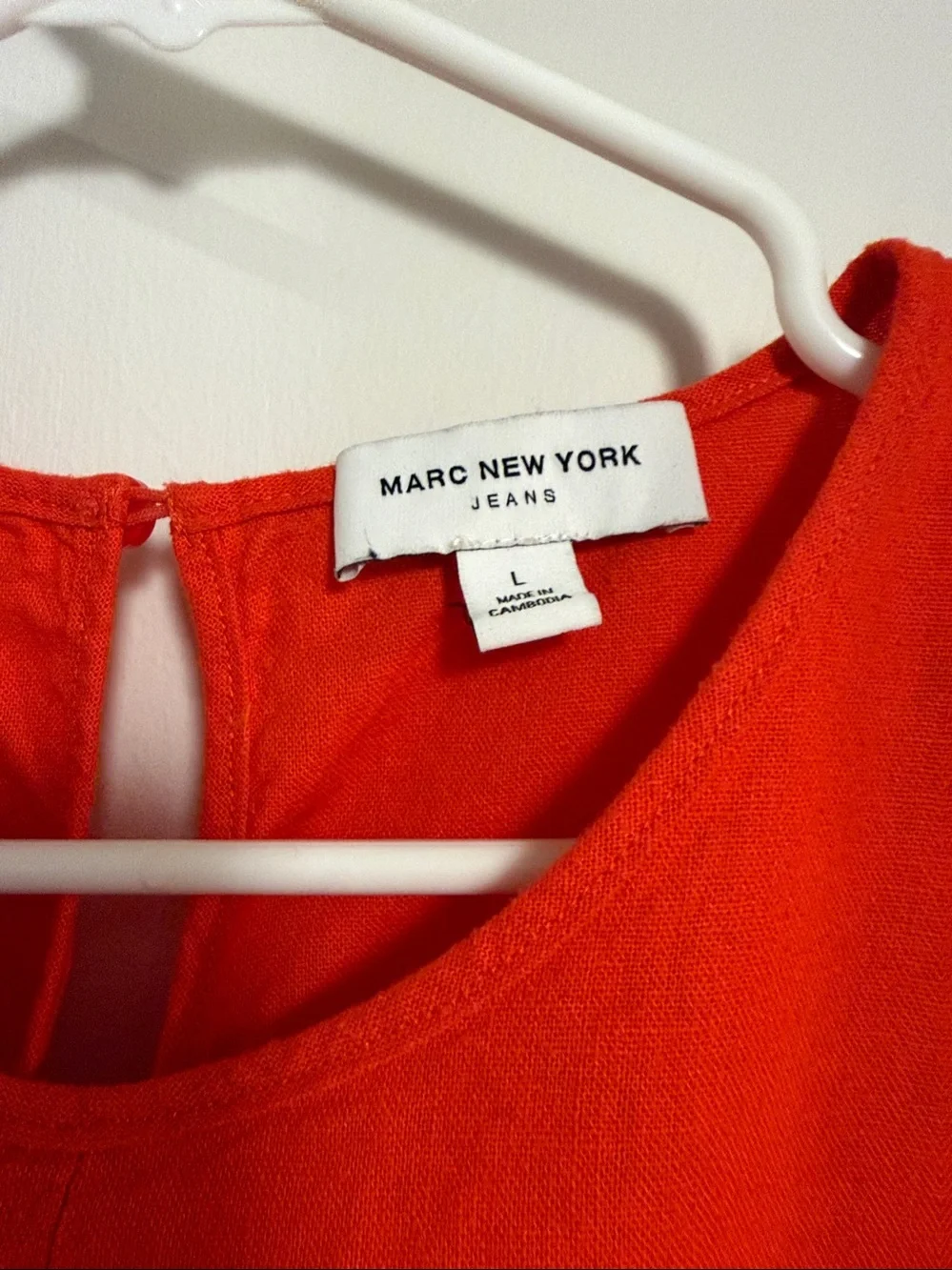 MARC NEW YORK Bubble Hem Puff Sleeve Blouse POPPY RED Large